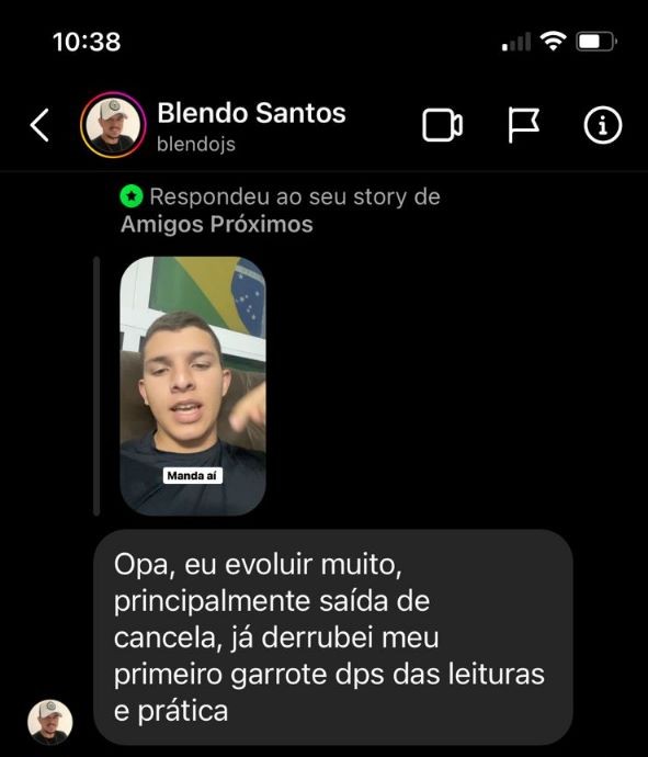 Blendo Santos no direct: 'Já derrubei meu primeiro garrote'